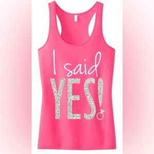 I Said Yes! Bling Racerback Tank Top